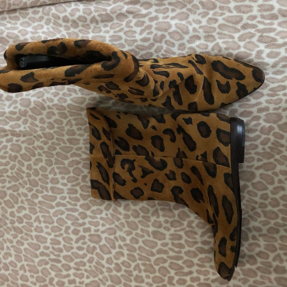 Leopard Suede Boots - Picture 1 of 1